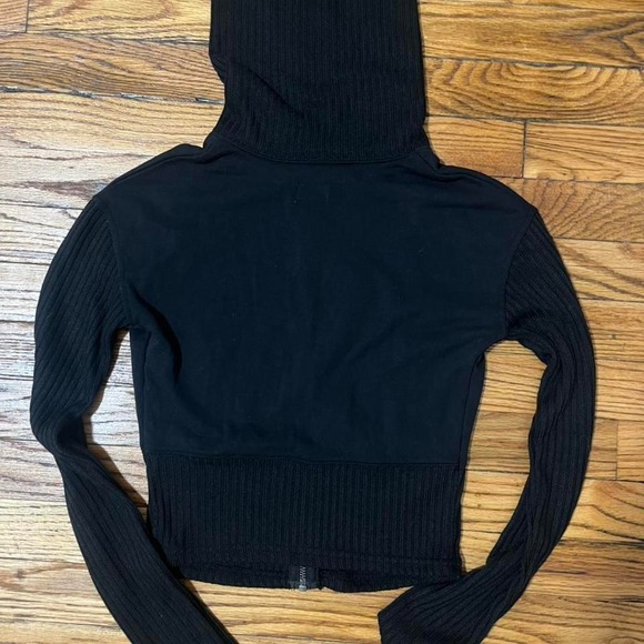 Black BDG Zip up Ribbed Sweater - Picture 4 of 5
